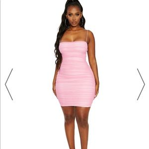 Naked wardrobe pink rushed dress